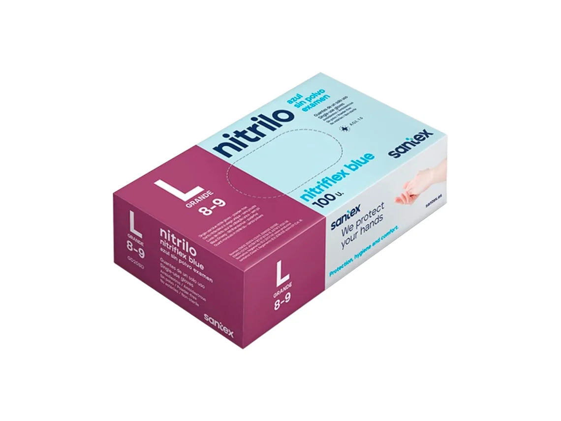 Luvas Nitrilo Azul Nitriflex Blue L C\100