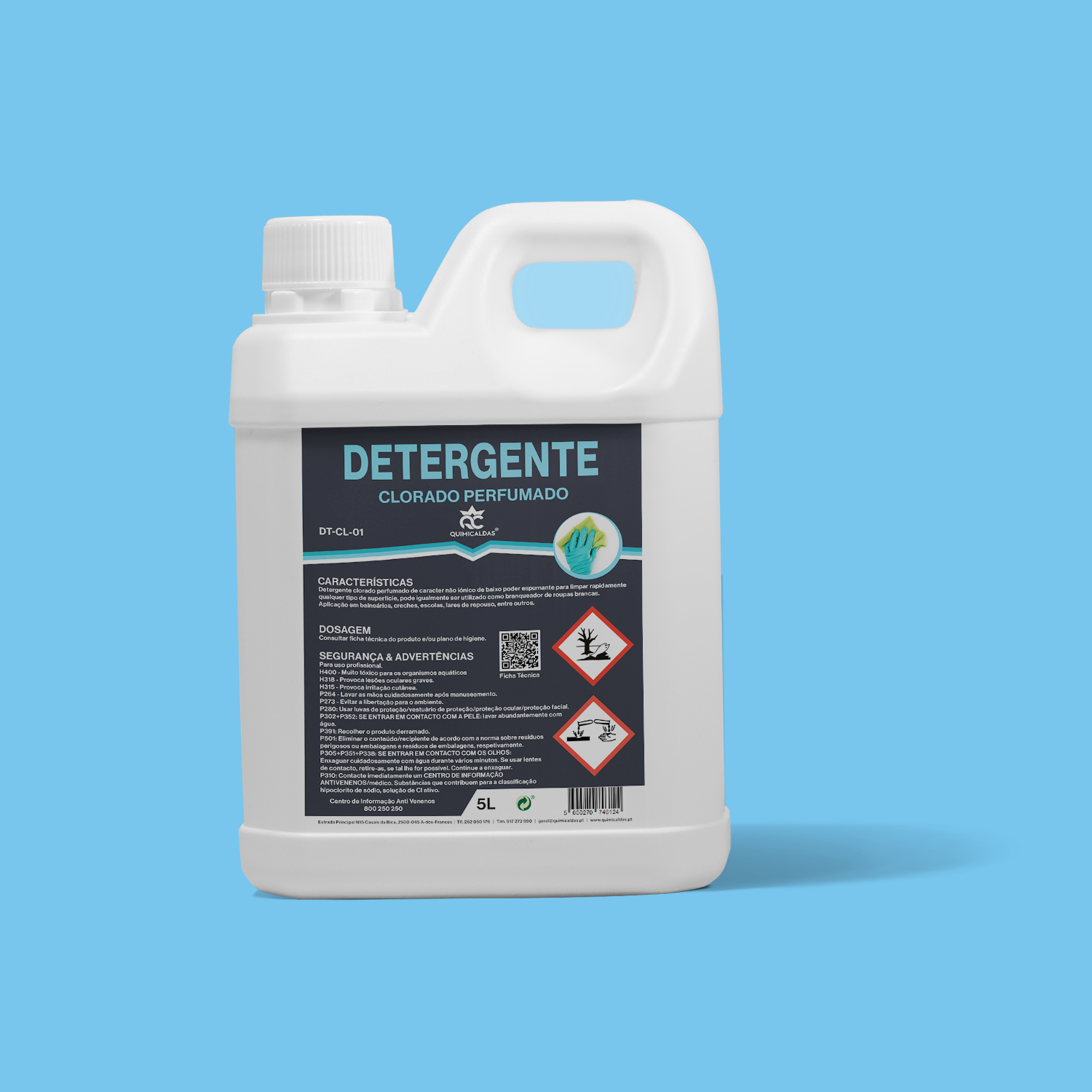 Detergente Clorado Perfumado Quimicaldas G. 5 Lt.