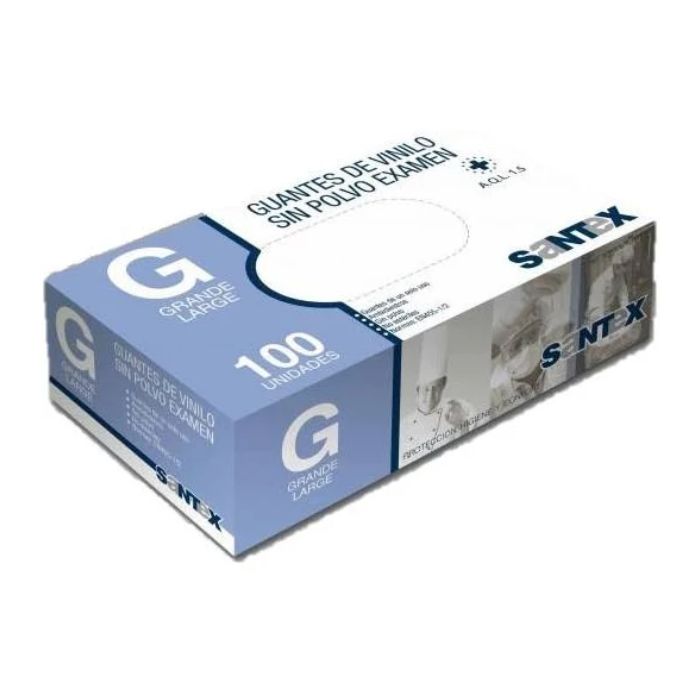 Luvas Vinil Azul L C\100