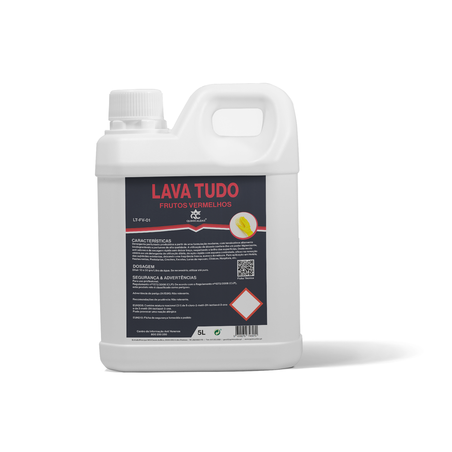 Detergente Lava Tudo F. Vermelhos Quimicaldas 5 Lt.