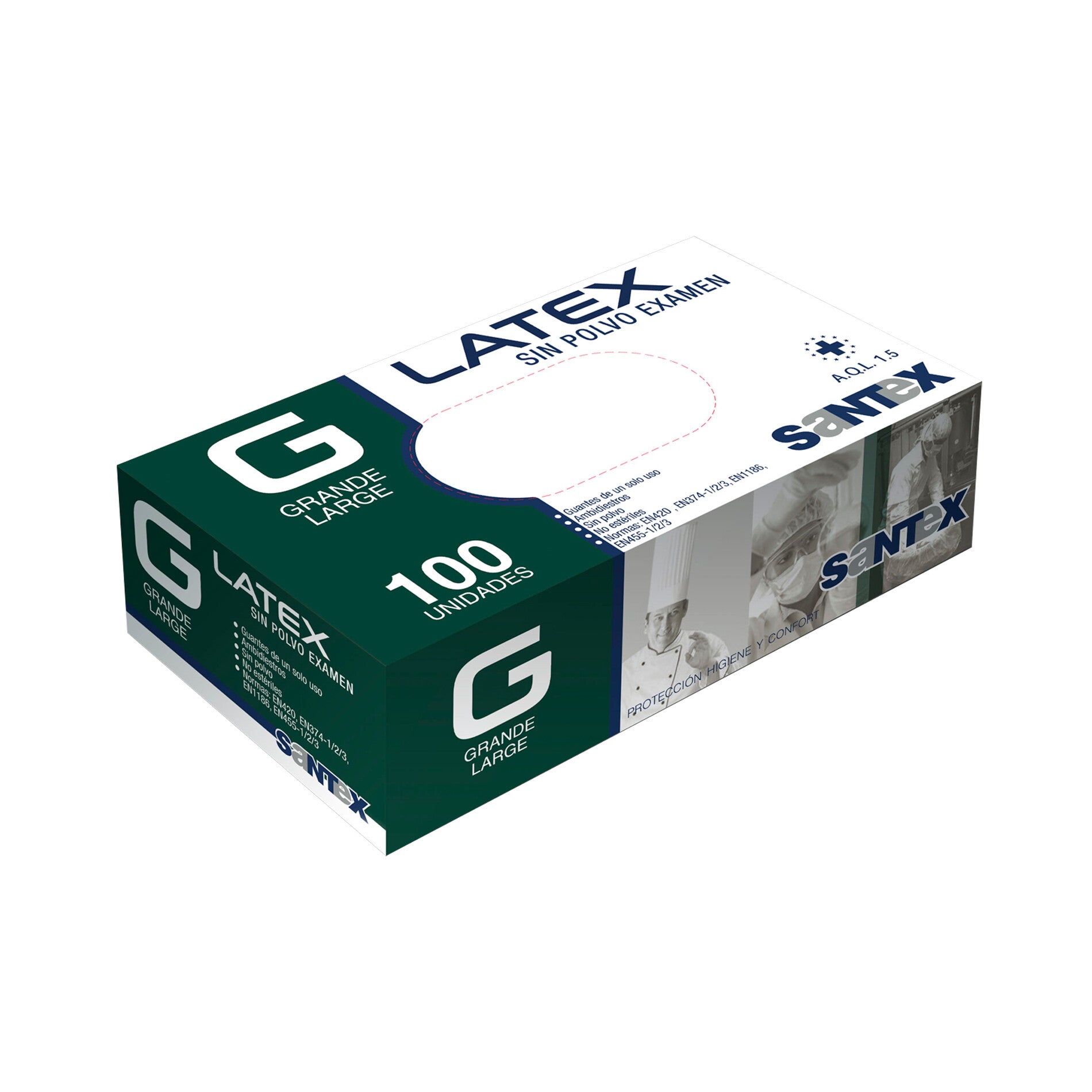 Luvas Látex Santex S\Pó L C\100