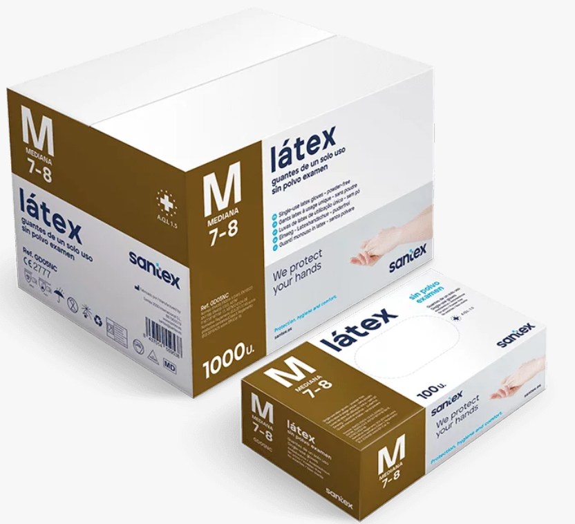 Luvas Látex Santex S\Pó M C\100