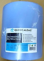 Rolo Idustrial Azul 3 Folhas com 370 metros Quimicaldas  36 cm. de Altura