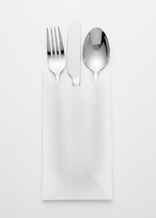 saqueta de talheres branca